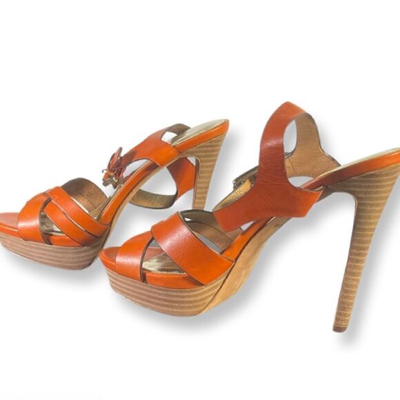 COACH - deep orange leather heels - Picture 4 of 6